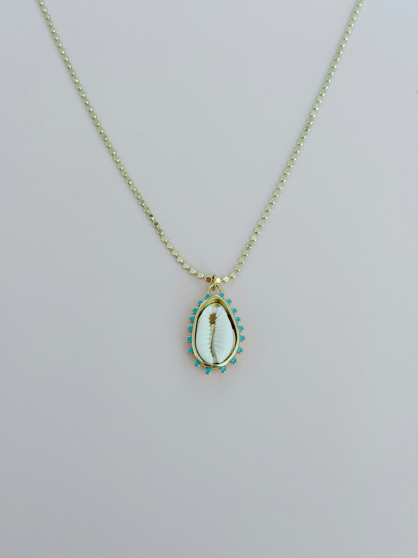 Turquoise Cowrie Shell Necklace