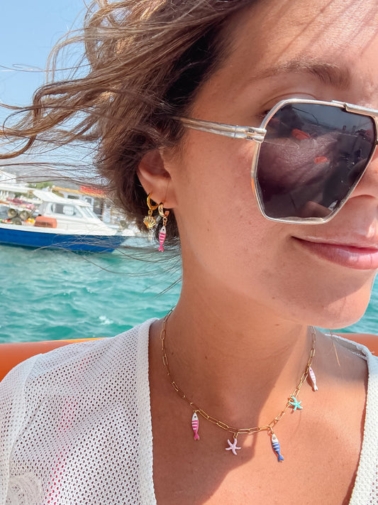 Klima Fish & Starfish Charm Necklace
