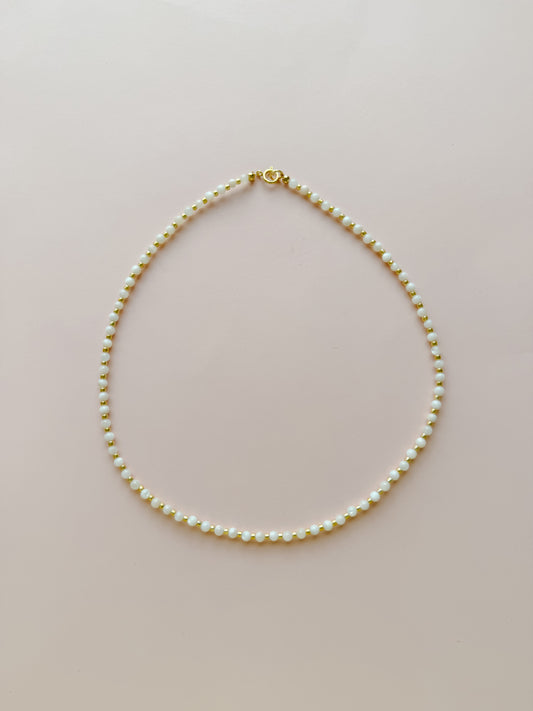Mother of Pearl Ball with Gold Necklace