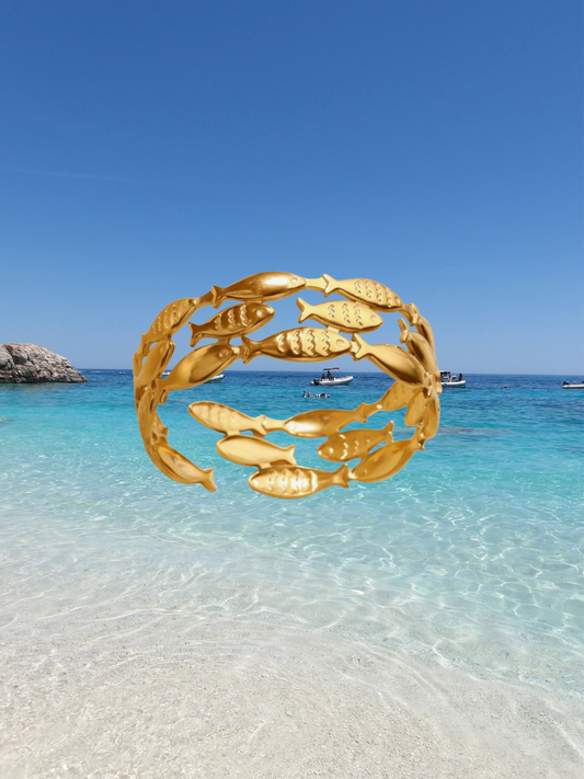 Gold Plenty of Fish Cuff