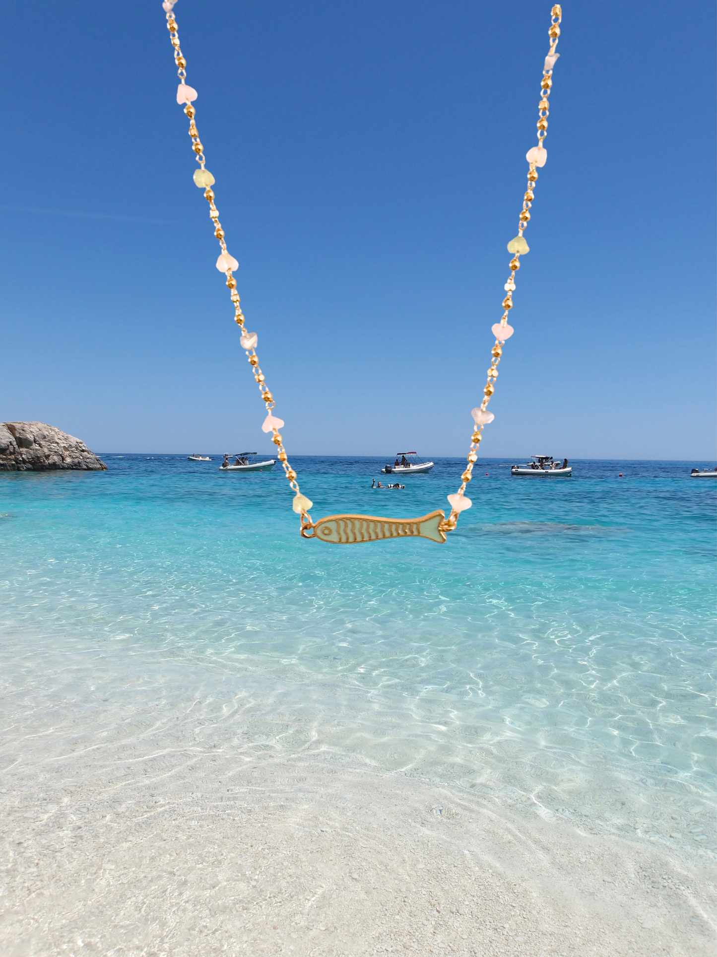 Aqua Baunei Fish Necklace