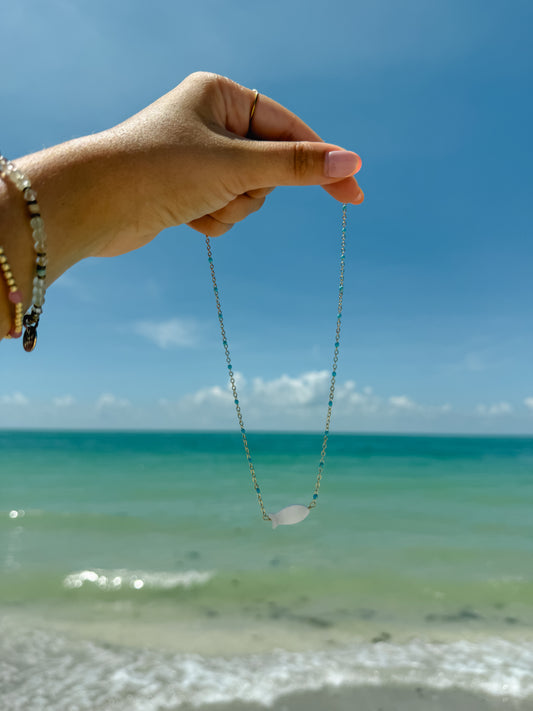 Blue Satellite Fish Necklace