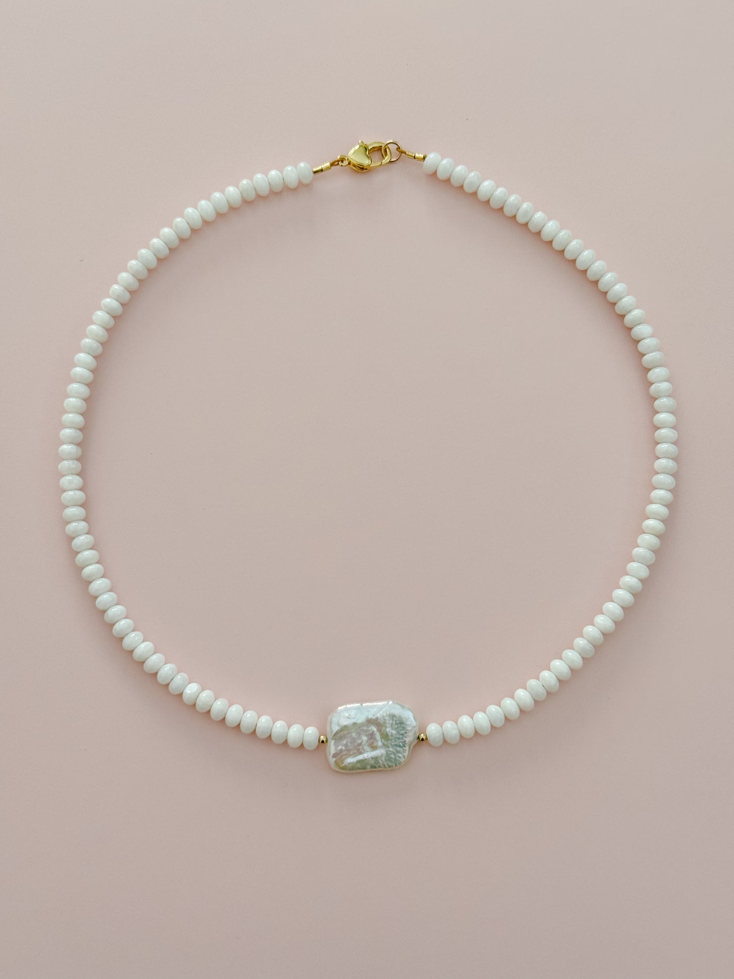 Disc & Pearl Beaded Necklace