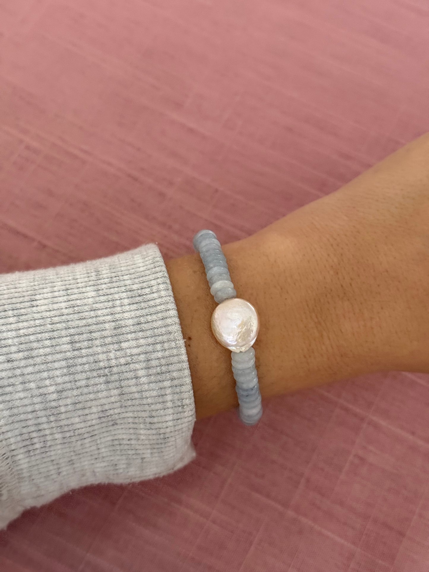 Light Blue Disk Bracelet