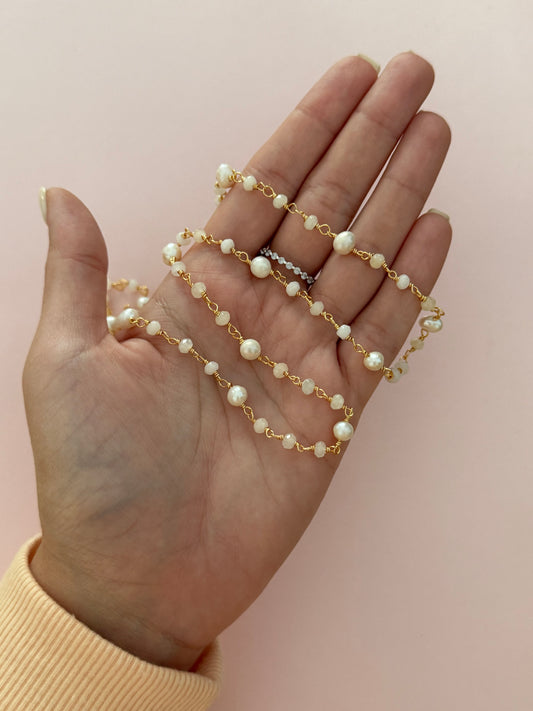 Pearl Beaded Chain Necklace