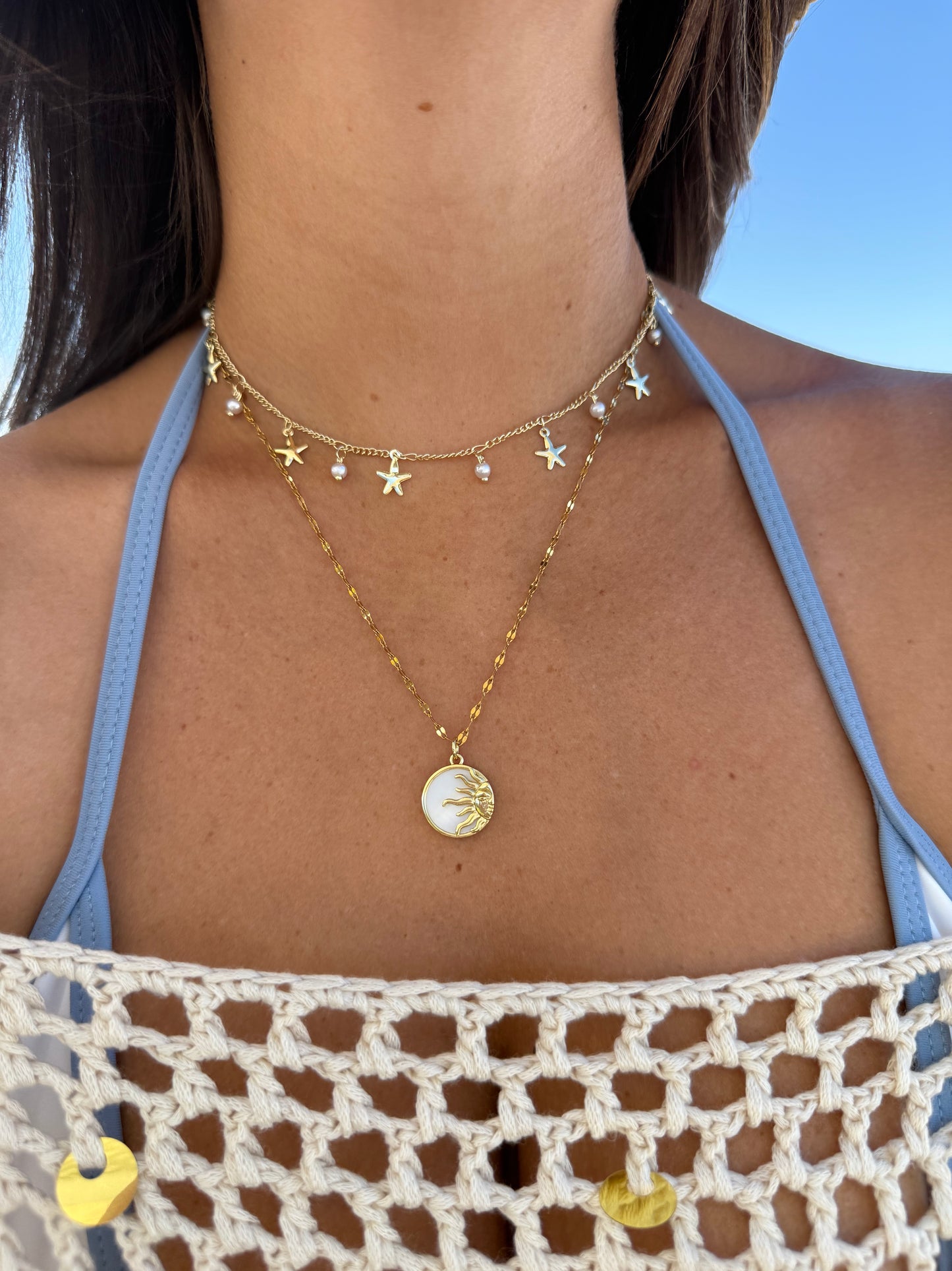 Mother of Pearl Sun Necklace