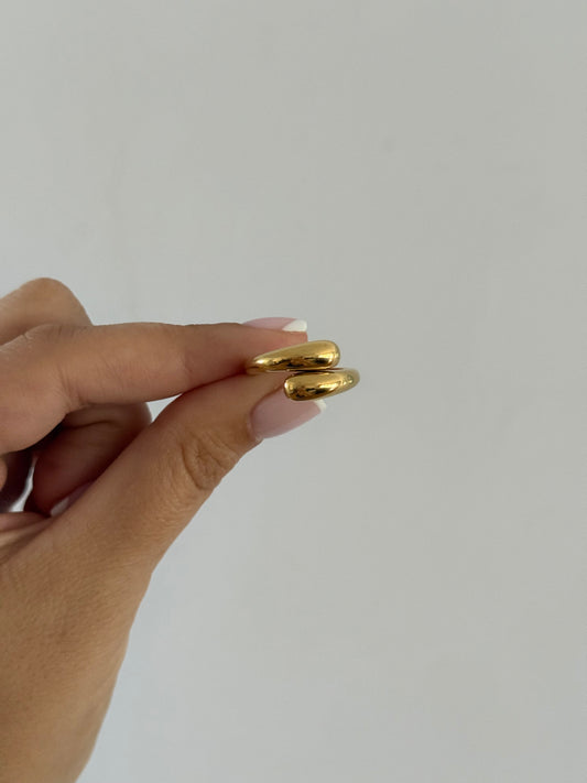 Gold Stainless Steel Overlap Ring
