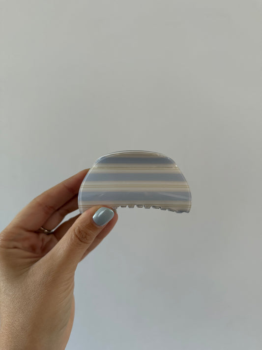 Periwinkle Blue Stripe Hair Clip