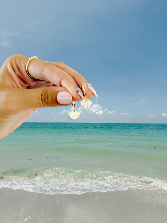Tiny Mother of Pearl Shell Earrings
