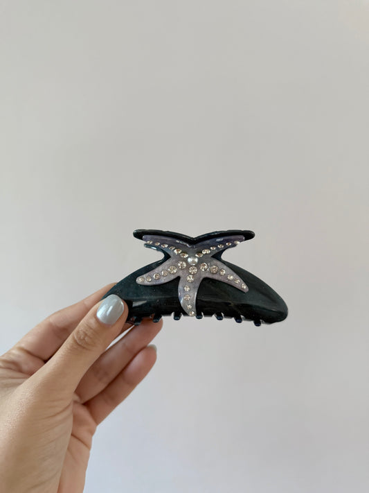 Dark Blue Starfish Hair Clip