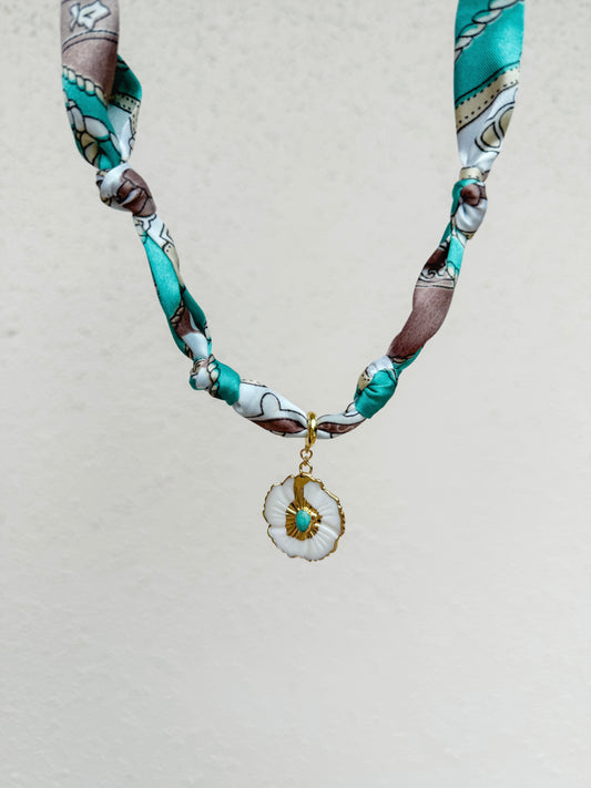 Shell Flower Scarf Necklace
