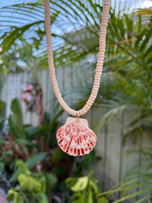 Beaded Scallop Shell Necklace