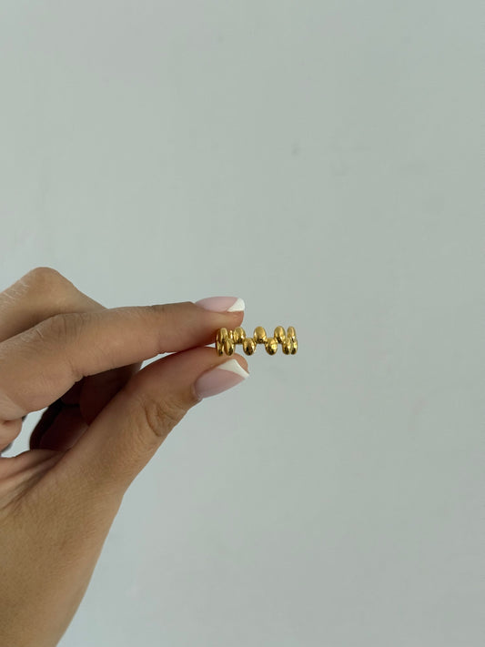 Gold Stainless Steel Dotted Ring