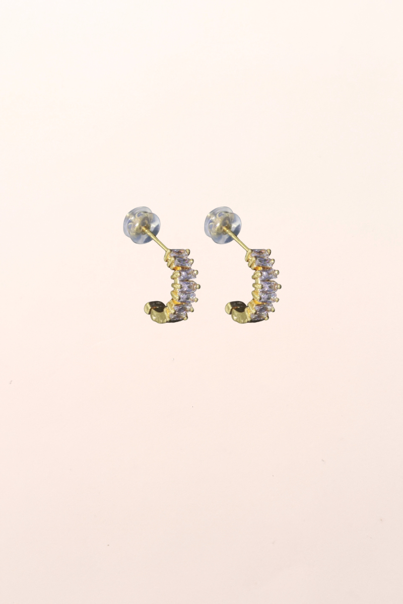 Mini Baguette Huggie Hoops