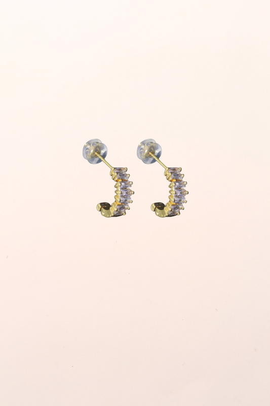 Mini Baguette Huggie Hoops