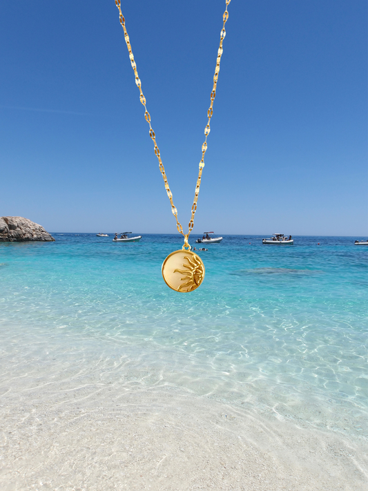 Mother of Pearl Sun Necklace
