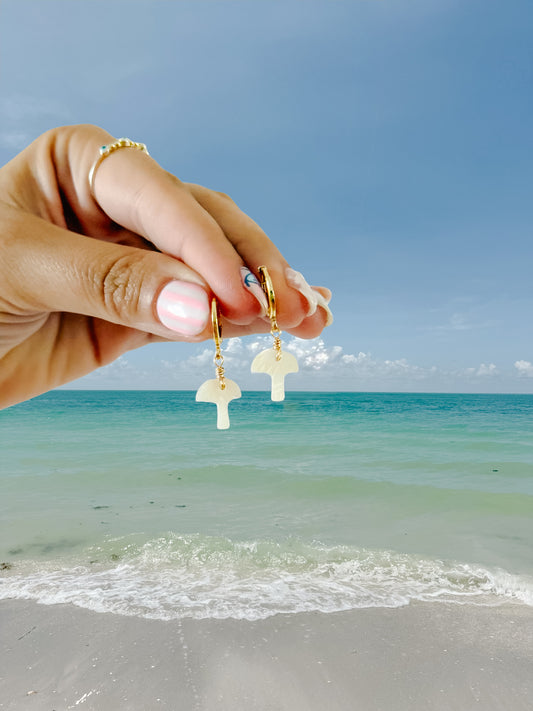 Mother of Pearl Palm Tree Earrings