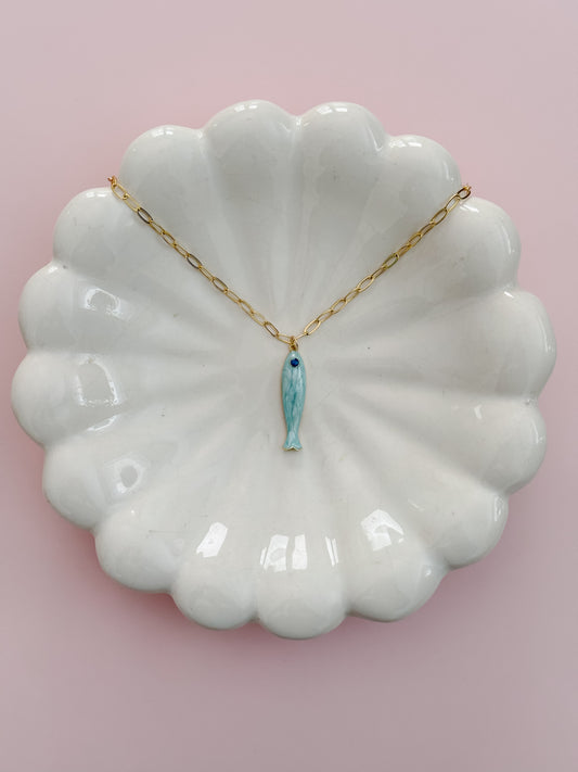 Aqua Fish Necklace