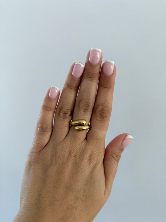 Gold Stainless Steel Overlap Ring