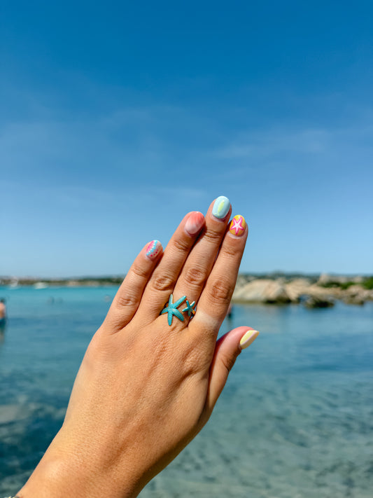 Aqua Starfish Ring