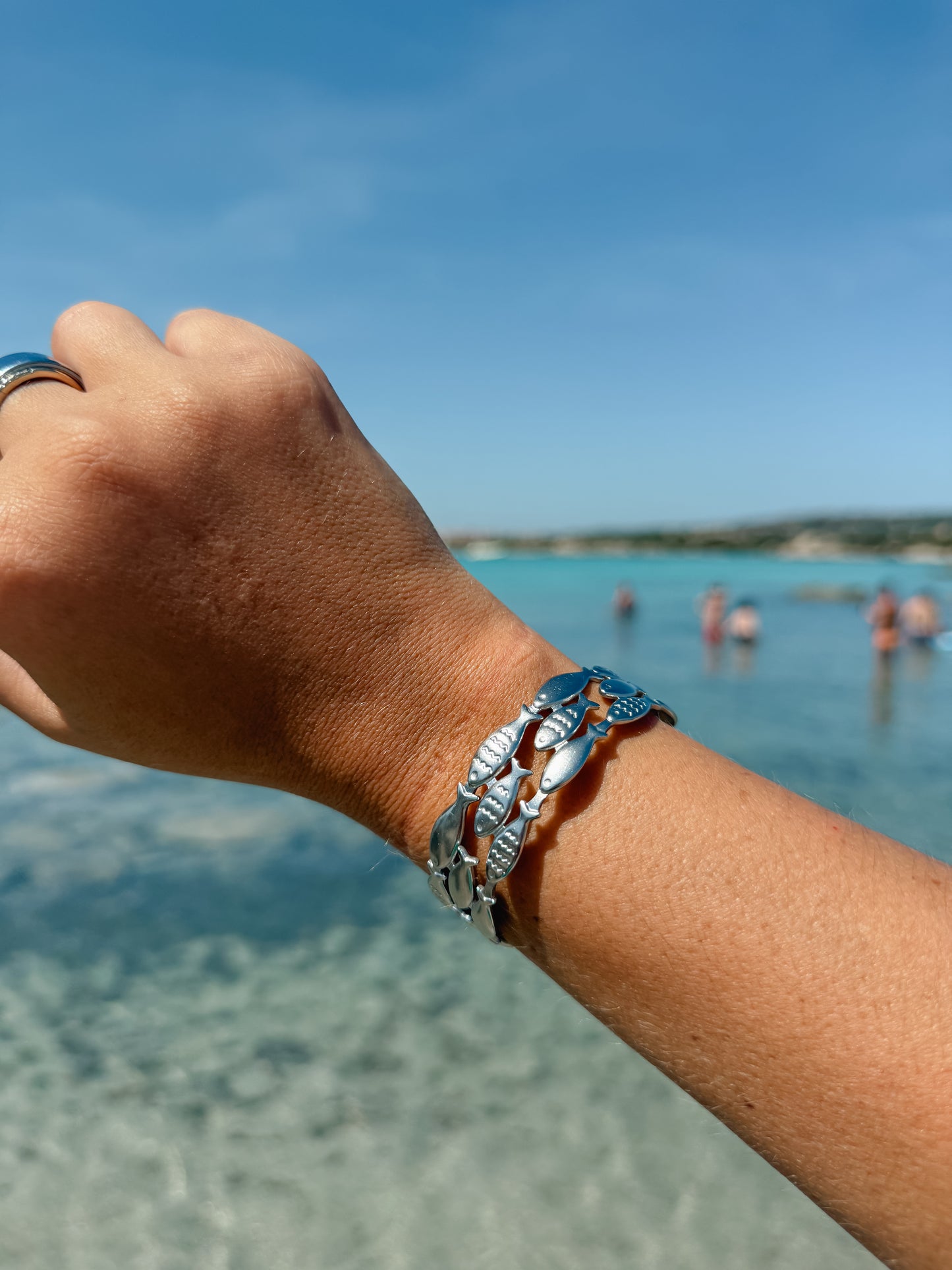 Silver Plenty of Fish Cuff