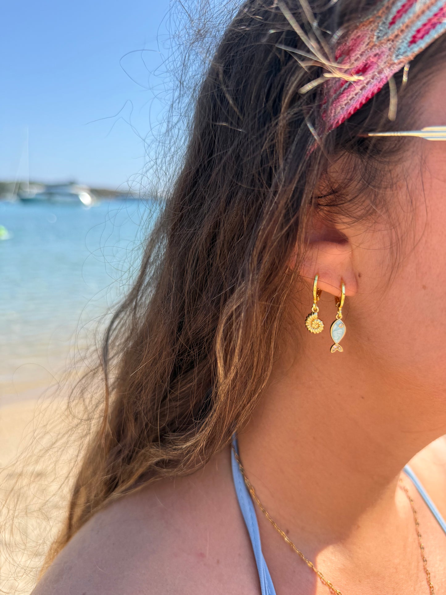 Tiny Nautilus Shell Earrings