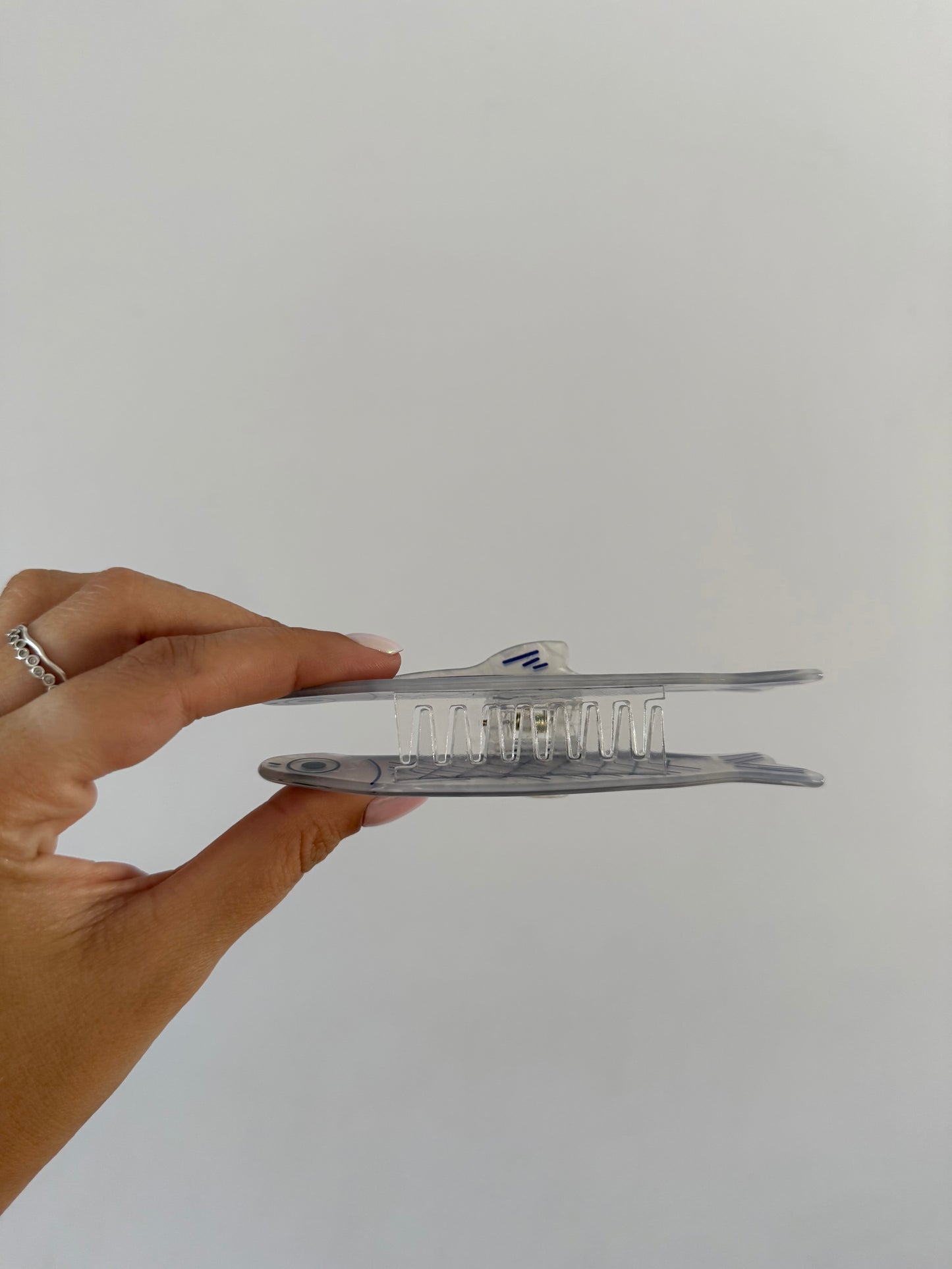 Navy Fish Hair Clip