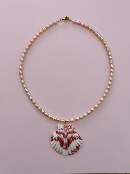 Pink Pearl Seashell Necklace