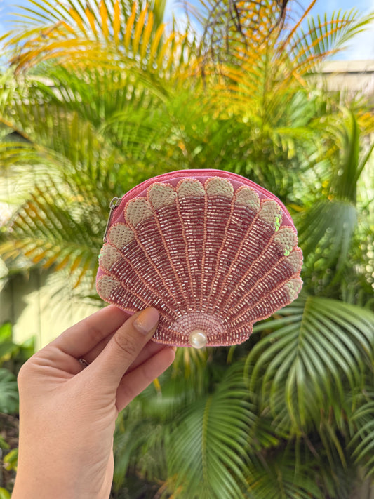 Pink Seashell Coin Pouch