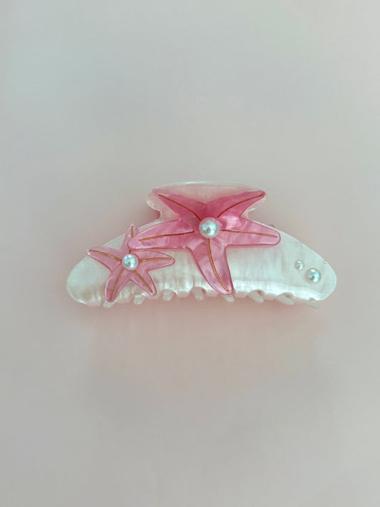 Pink Starfish Hair Clip