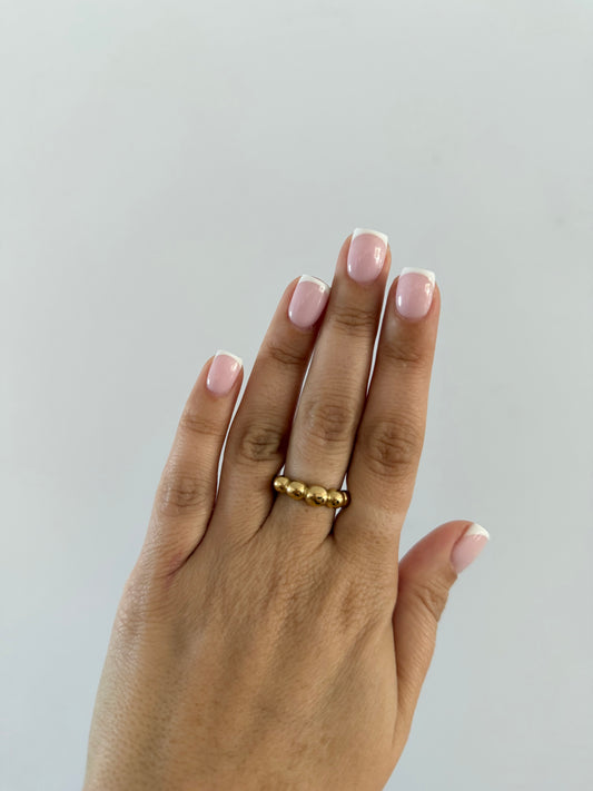 Gold Stainless Steel Ball Ring