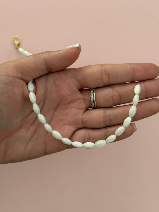 Mother of Pearl Rice Necklace