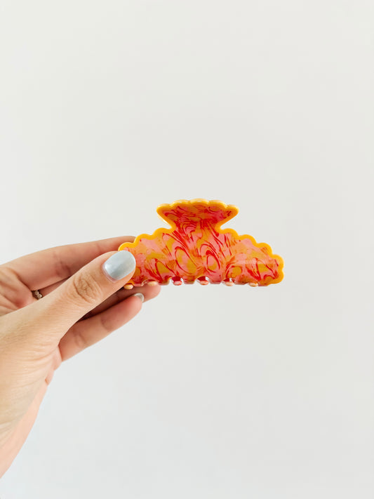 Orange Wavy Hair Clip