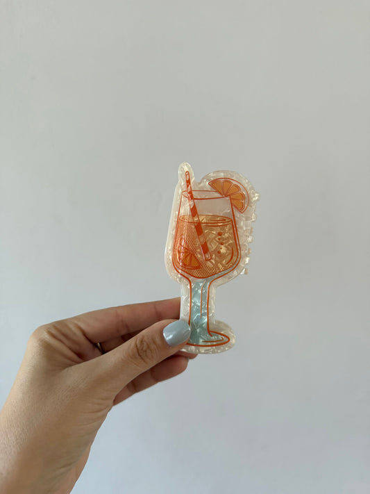 Aperol Spritz Hair Clip