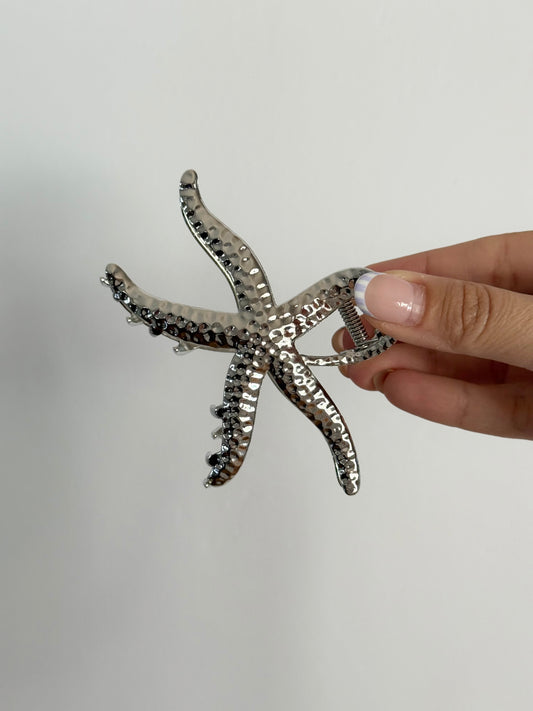 Silver Starfish Hair Clip