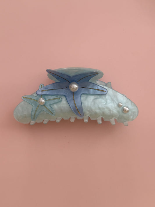 Light Blue Starfish Hair Clip