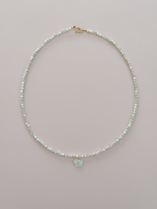 Mother of Pearl Mini Hibiscus Necklace