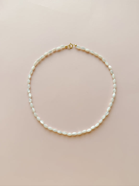 Mother of Pearl Rice Necklace