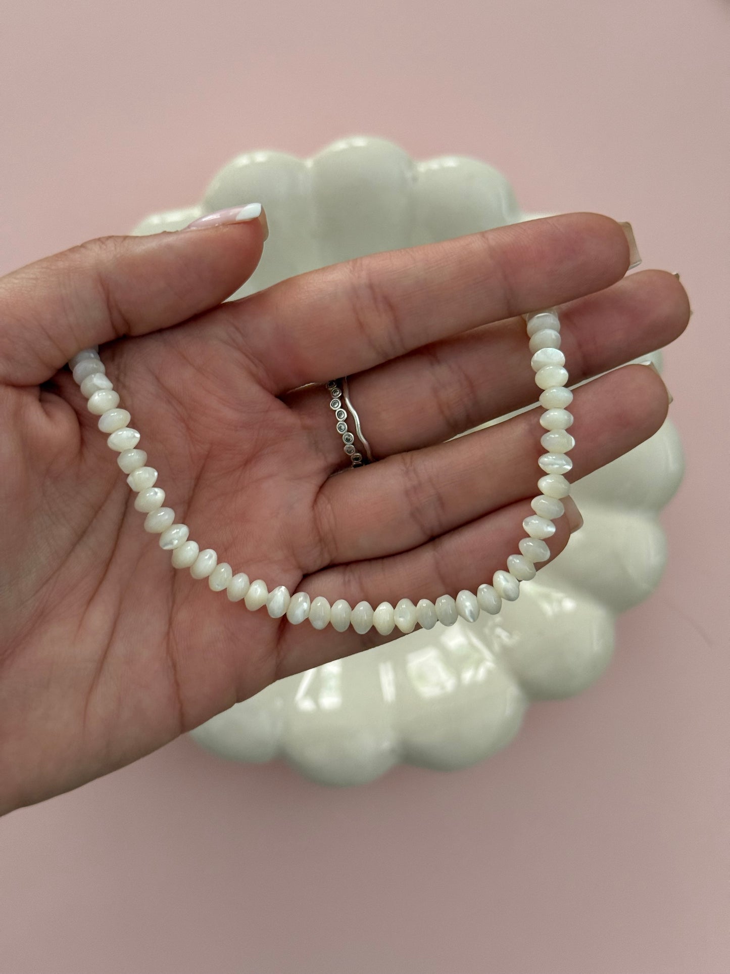 Mother of Pearl Saucer Necklace