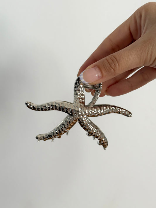 Silver Starfish Hair Clip