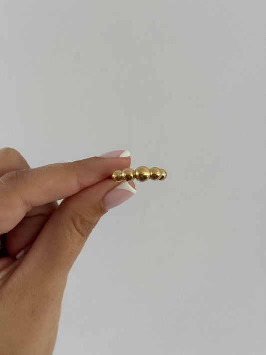 Gold Stainless Steel Ball Ring