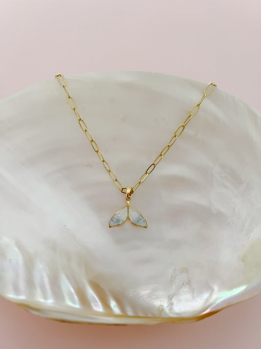 Agate Mermaid Tail Necklace