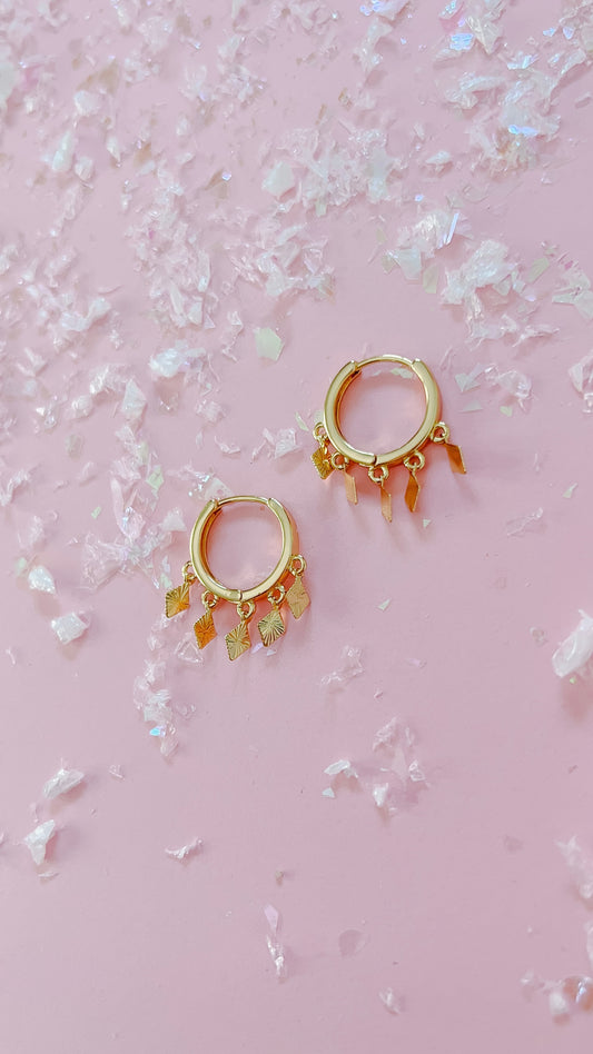 Dangly Diamond Hoop Earrings