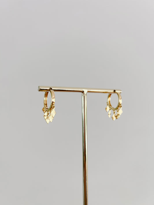 Dangly Diamond Hoop Earrings