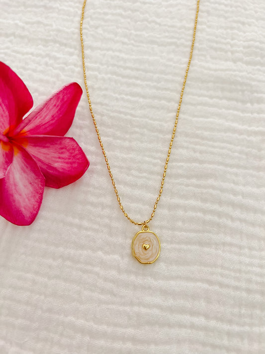 Cream Heart Necklace