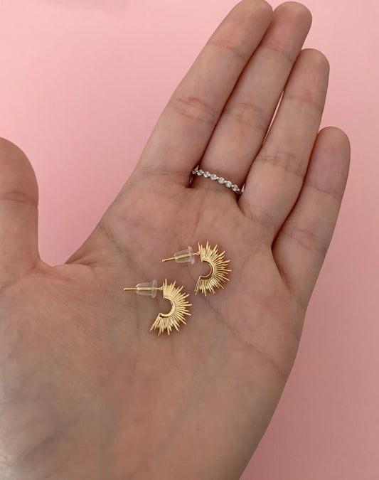 Gold Sunburst Earrings