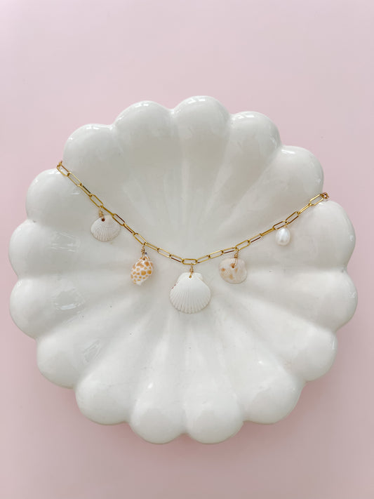 Real Seashell Charm Necklace