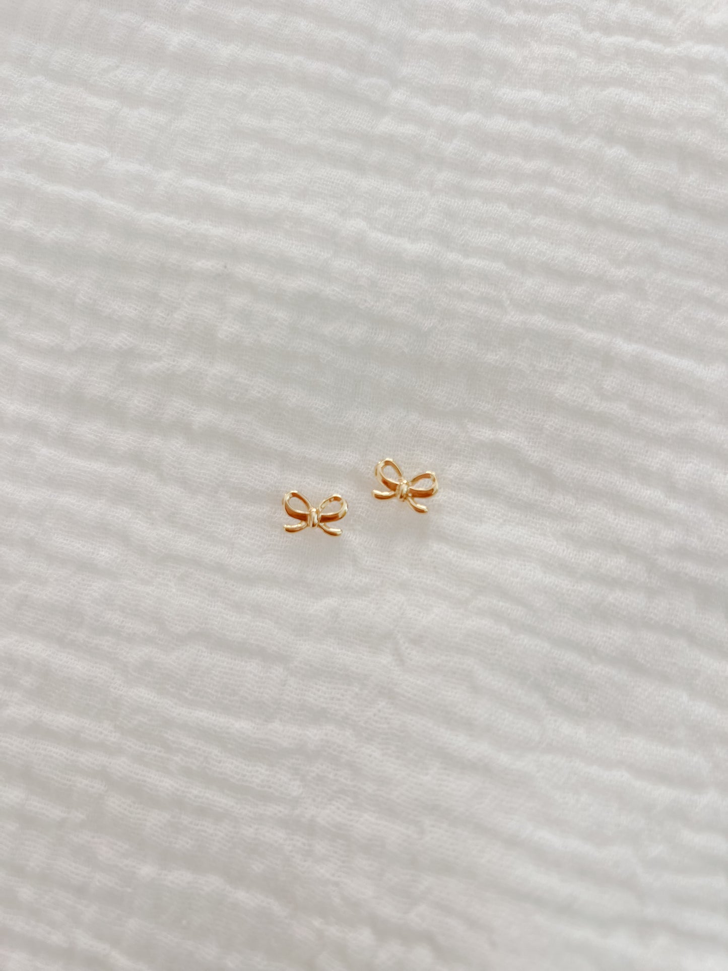 Tiny Gold Bow Stud Earrings