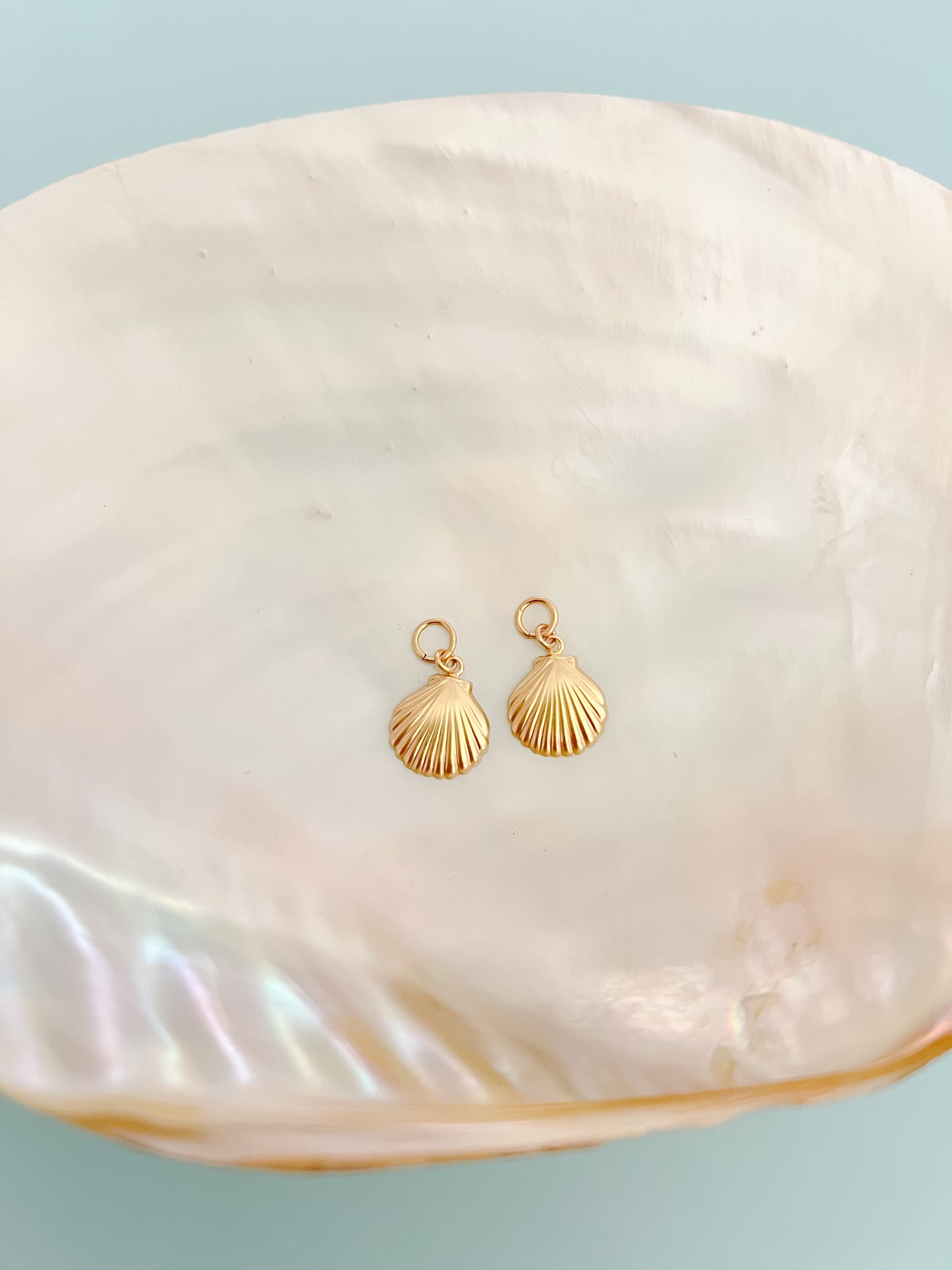 Gold Filled Large Seashell Earring Charms