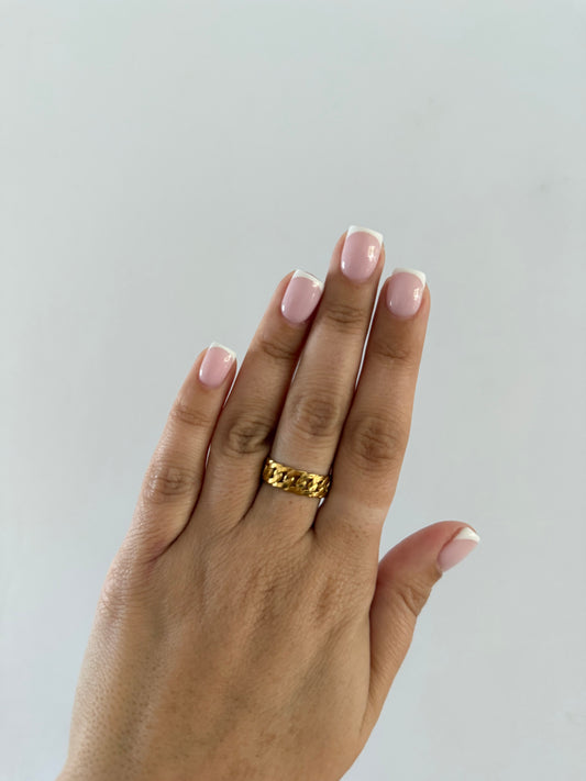 Gold Stainless Steel Chain Ring